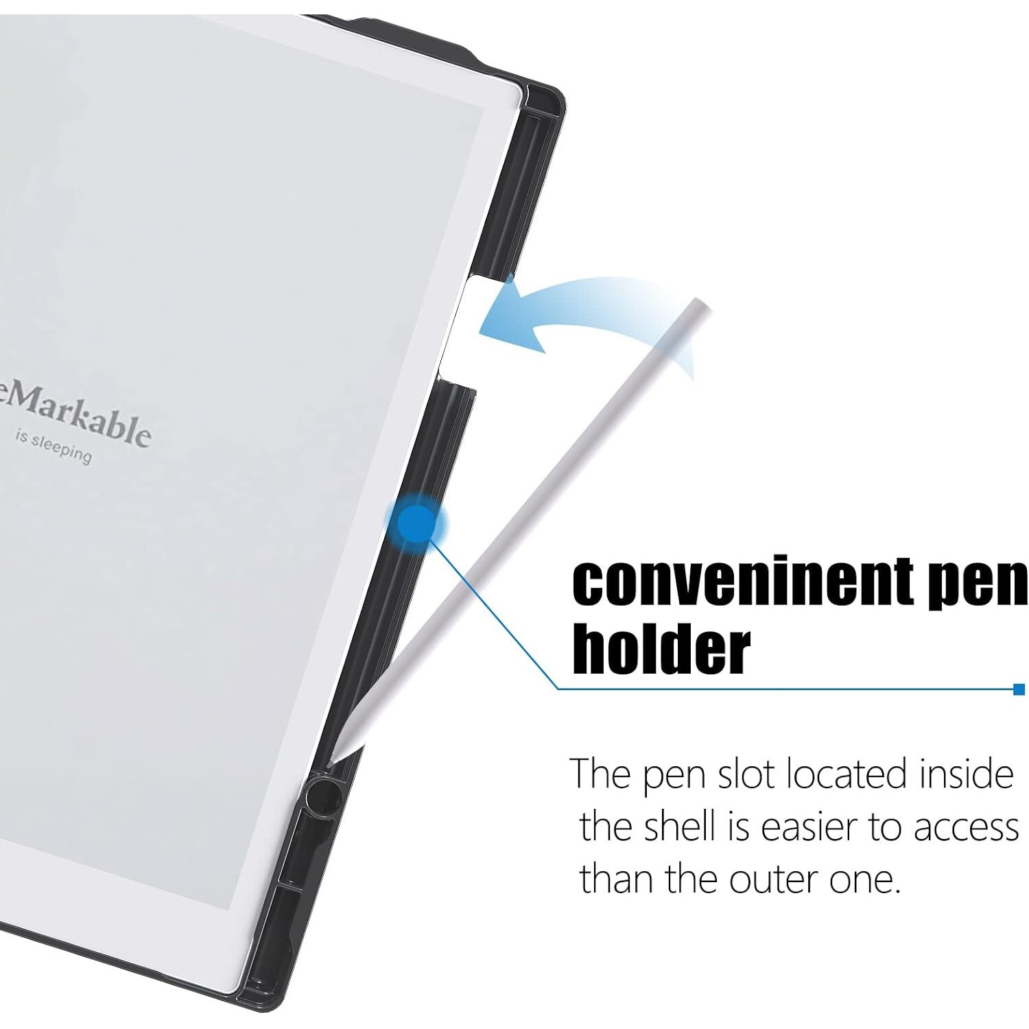 Husa compatibila cu reMarkable 2, permite rotatie completa 360 grade, negru