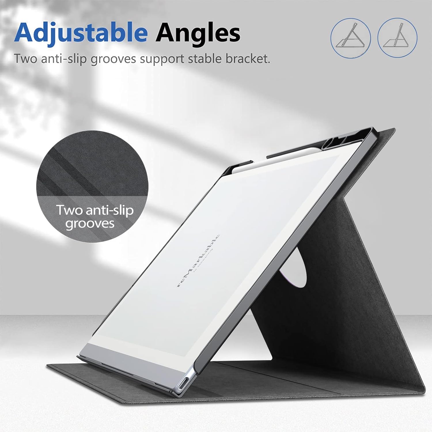 Husa compatibila cu reMarkable 2, permite rotatie completa 360 grade, negru