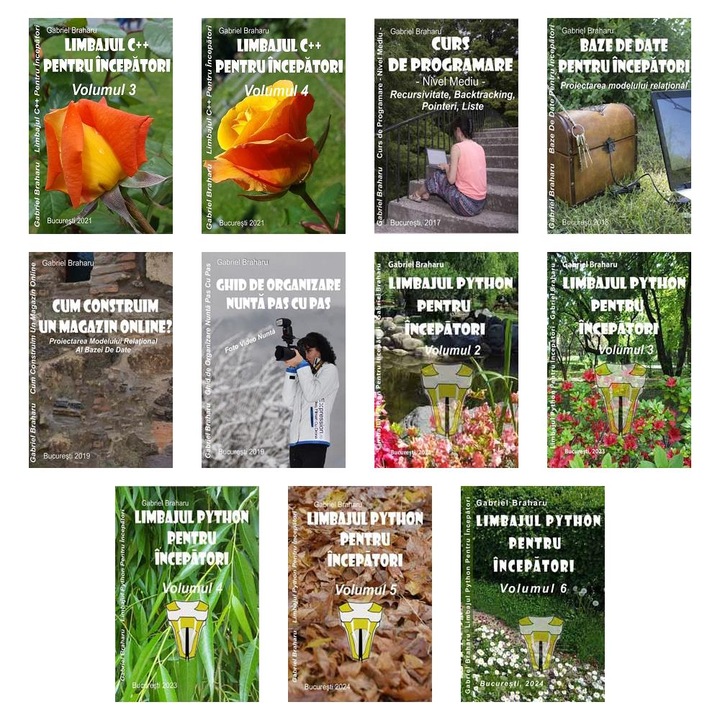 Set de 10+1 Carti Programare Incepatori (843), Gabriel Braharu, Colectia "Invata programare singur", 11 bucati