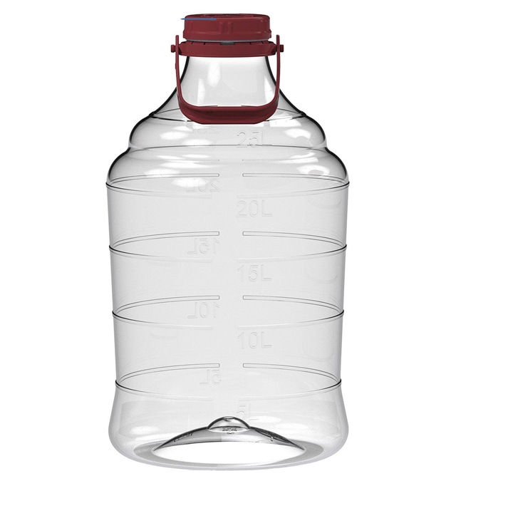 Бутилка за вино, Browin, Пластмаса, 25 л, Прозрачна/бордо
