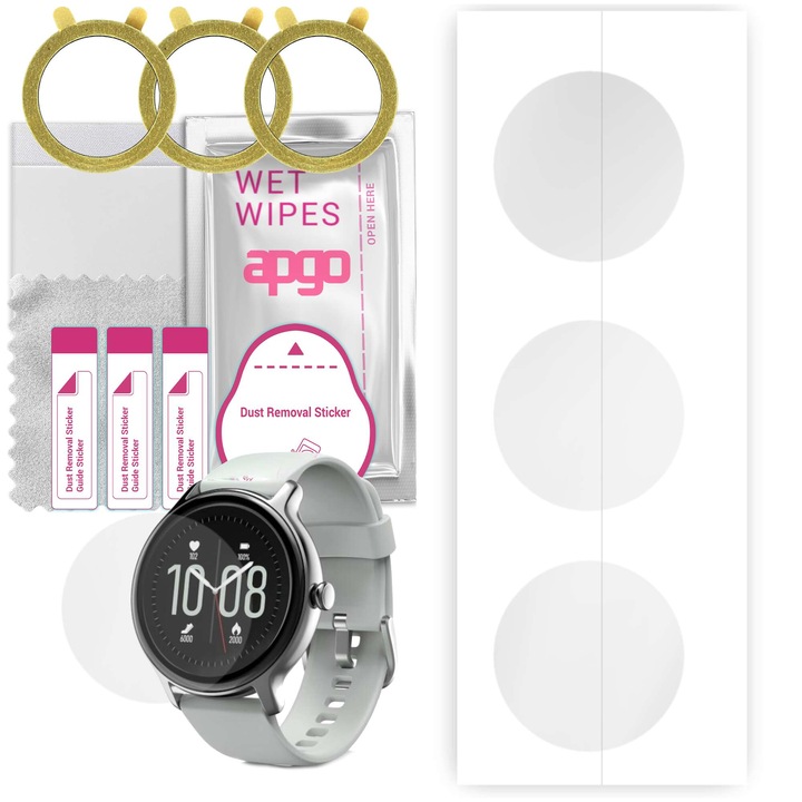 3 db védőfólia készlet a Hama Fit Watch 4910 okosórához, Apgo, Hydrogel, Transparent