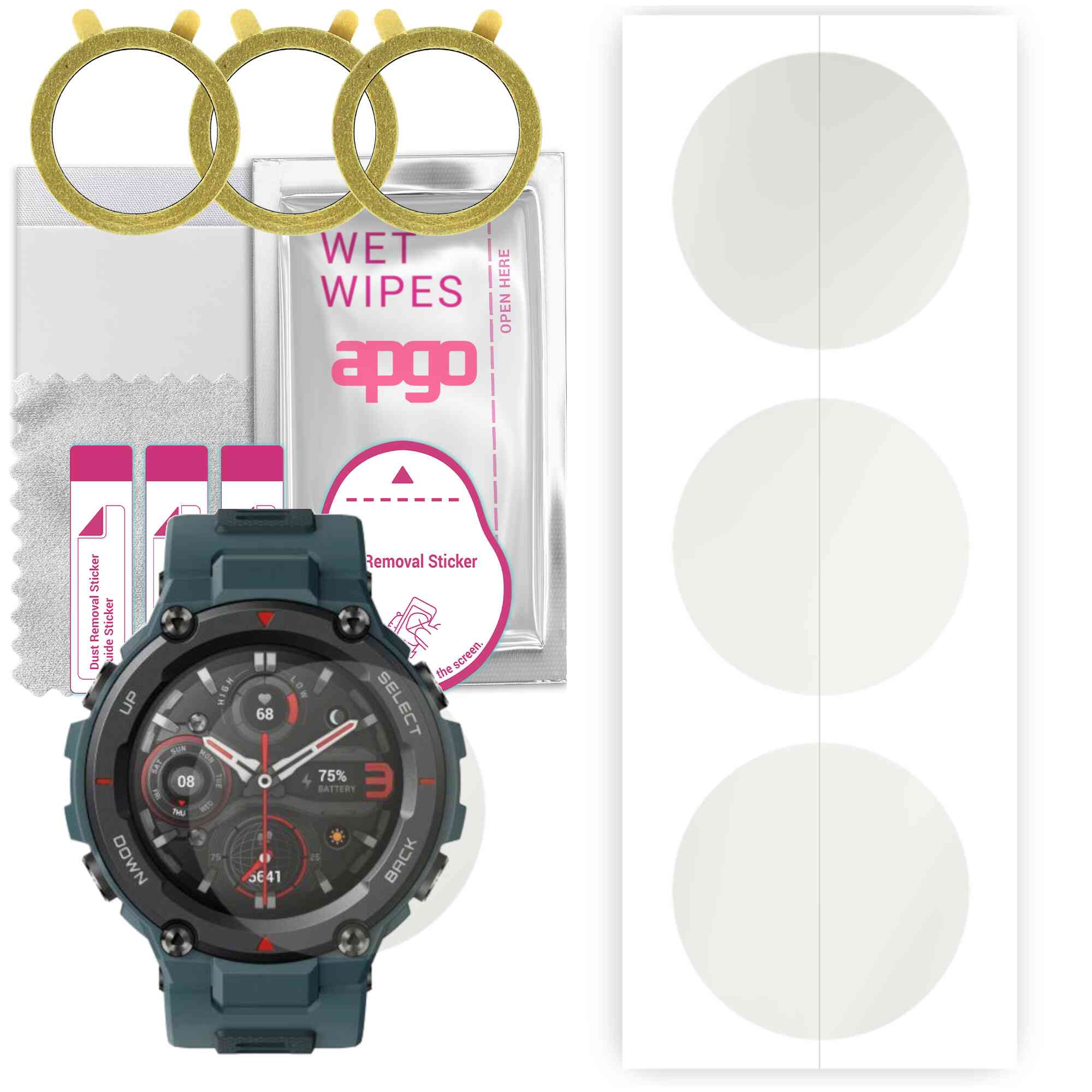 Комплект от защитни фолиа за Amazfit T-Rex Pro, APGO, Hydrogel