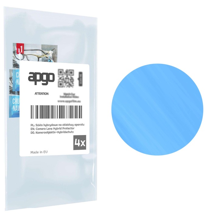 Set de 4 Folii Protectie pentru camera APGO, Sticla Hibrida, Duritate 9H, Transparent, pentru Apple iPad Pro 11" (2018)