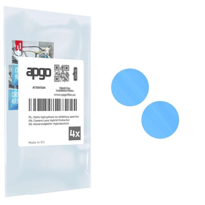 Set de 4 Protectii Lentila APGO pentru Apple iPhone 14, Sticla Hibrida, Duritate 9H, Transparent