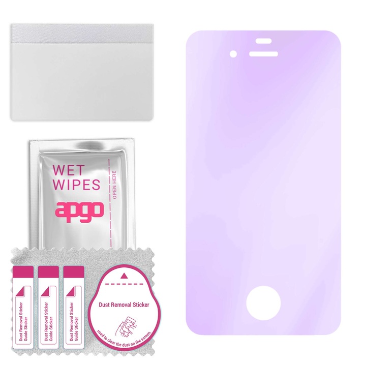 Folie protectie telefon, APGO, Sticla, Compatibil cu Apple iPhone 4s