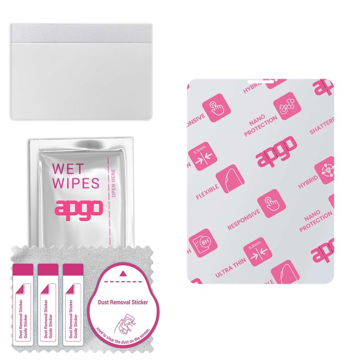 Folie de protectie APGO Hybrid Glass pentru Apple iPad Pro 11 (2018), rezistenta la socuri, ultra-subtire 0.2mm