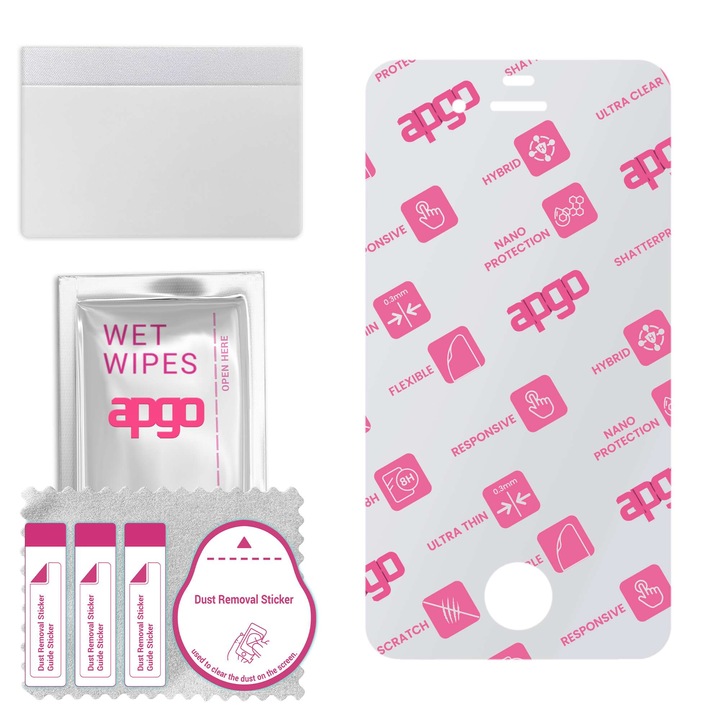 Folie de protectie din sticla hibrida pentru Apple iPhone 4s, inlocuitor de sticla calita, fara crapaturi