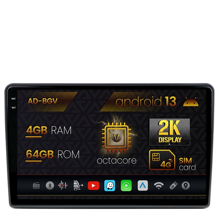 Navigációs autodrop Ford (2005-2013), Android 13, V-Octacore, 4GB RAM, 64GB ROM, 9,5 hüvelyk - AD-BGV9004, AD-BGRKIT137