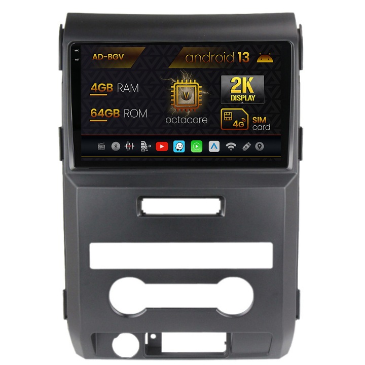 Navigációs autodrop Ford F150 (2008-2014), Android 13, V-Octacore, 4GB RAM, 64GB ROM, 9,5 hüvelyk - AD-BGV9004, AD-BGRKIT138