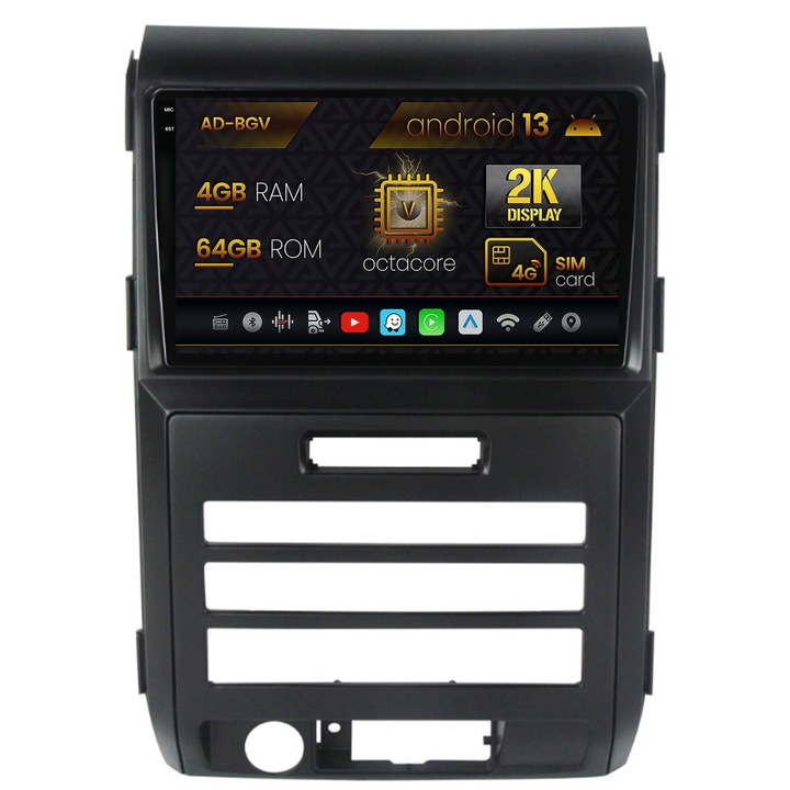 Navigációs autodrop Ford F150 (2008-2014), Android 13, V-Octacore, 4GB RAM, 64GB ROM, 9,5 hüvelyk - AD-BGV9004, AD-BGRKIT139