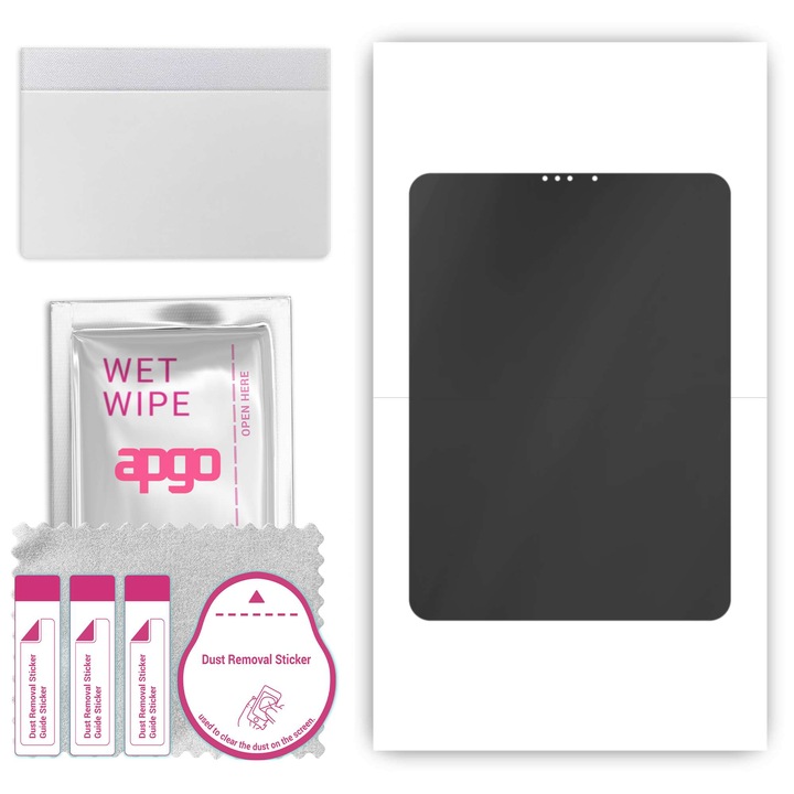 Protector de ecran de confidentialitate Apgo Hydrogel pentru Apple iPad Pro 12.9 (2021), Anti Spy, Film cu hidrogel, cu strat de pozitionare, instalare usoara