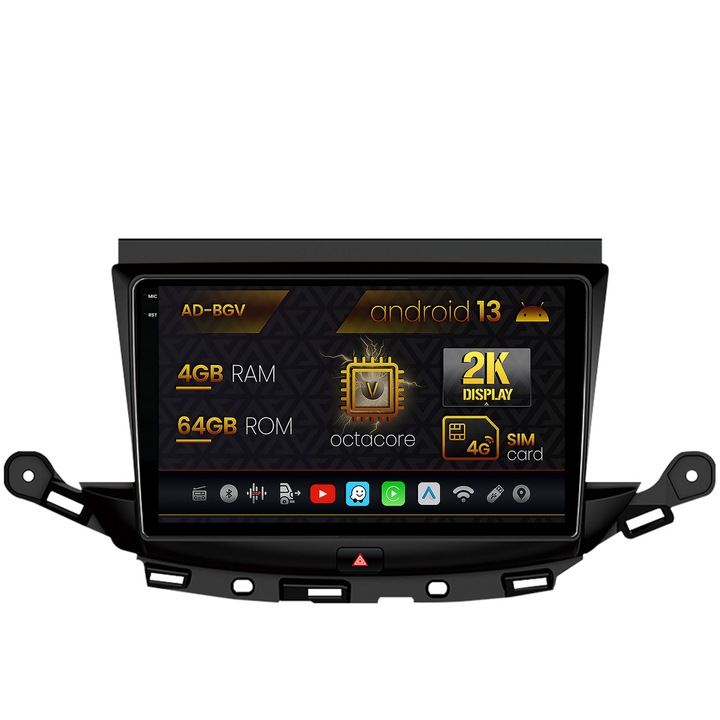 Navigatie Autodrop Opel Astra K, Android 13, V-Octacore, 4GB RAM, 64GB ROM, 9.5 Inch - AD-BGV9004, AD-BGRKIT251