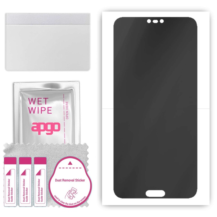 Protector de ecran pentru Honor 10, Anti Spy, film hidrogel, cu strat de pozitionare cu instalare usoara