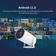 Videoproiector Portabil, 4K Ultra HD, Android 11.0, 120 ANSI, WiFi, Bluetooth 5.0, Proiectie Ajustabila pana la 130” Inch, Cadru Rotativ 180 de grade, Netflix, Youtube, Alb