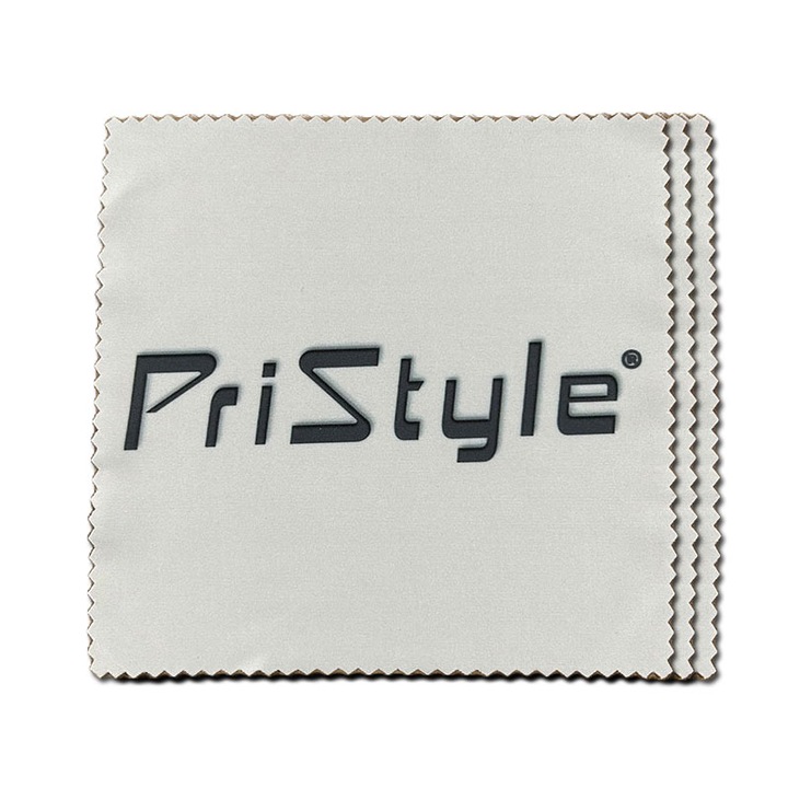 Set 3 Lavete pentru Ochelari Personalizate, de Sticla si Plastic, Lentile Contact si Telefon, cu Imprimeu logo PriStyle®, 15x15cm