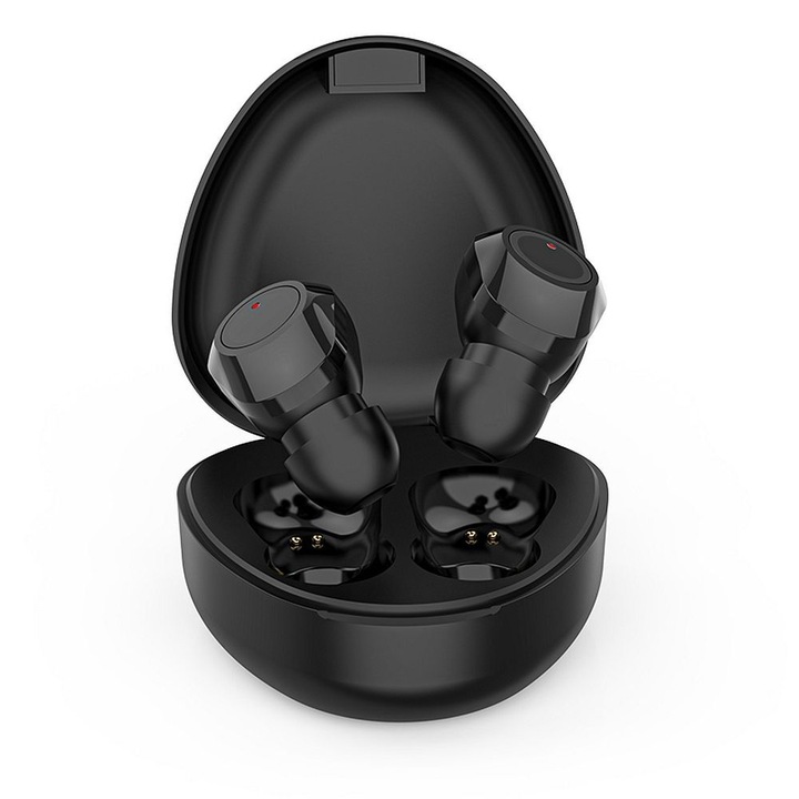 Casti stereo wireless TWS, Negru
