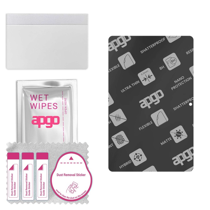 Apgo MATTE Hybrid Glass Screen Protector for Nokia T21, tempered glass substitute, non-cracking