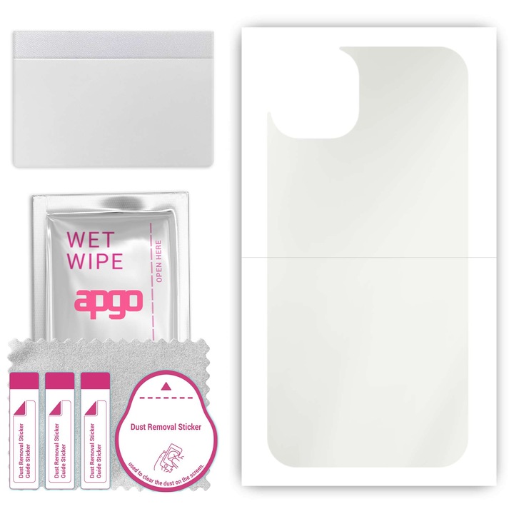 Folie protectie spate, APGO, Pentru iPhone 15, Transparent