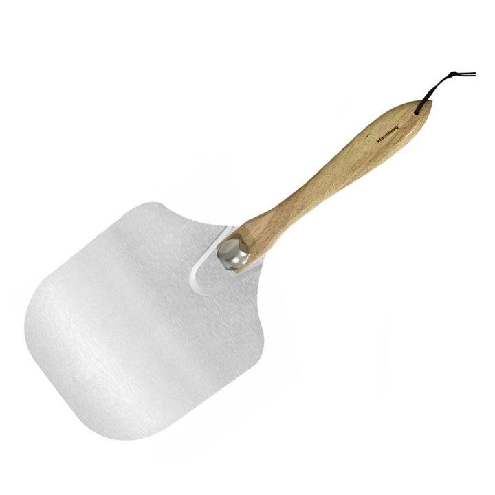 Paleta pentru pizza, Klausberg, Metal, 30.5x64cm, Argintiu/Maro