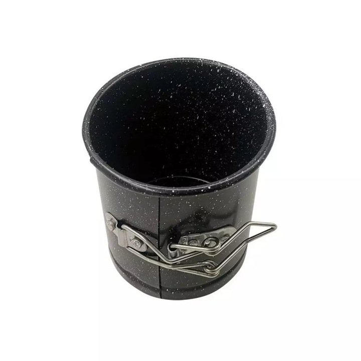 Kinghoff KH 1787 Tava pentru tort cu fund drop, 8-28 cm, pereti extensibili, finisaj marmura, otel, negru