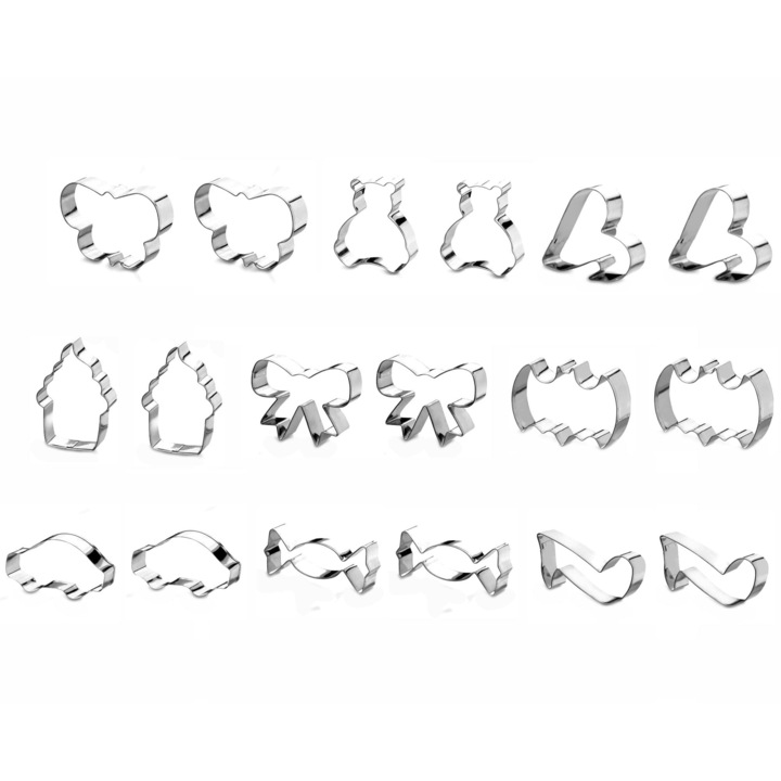 Комплект форми за торта, Тадар, 18бр., Сребро