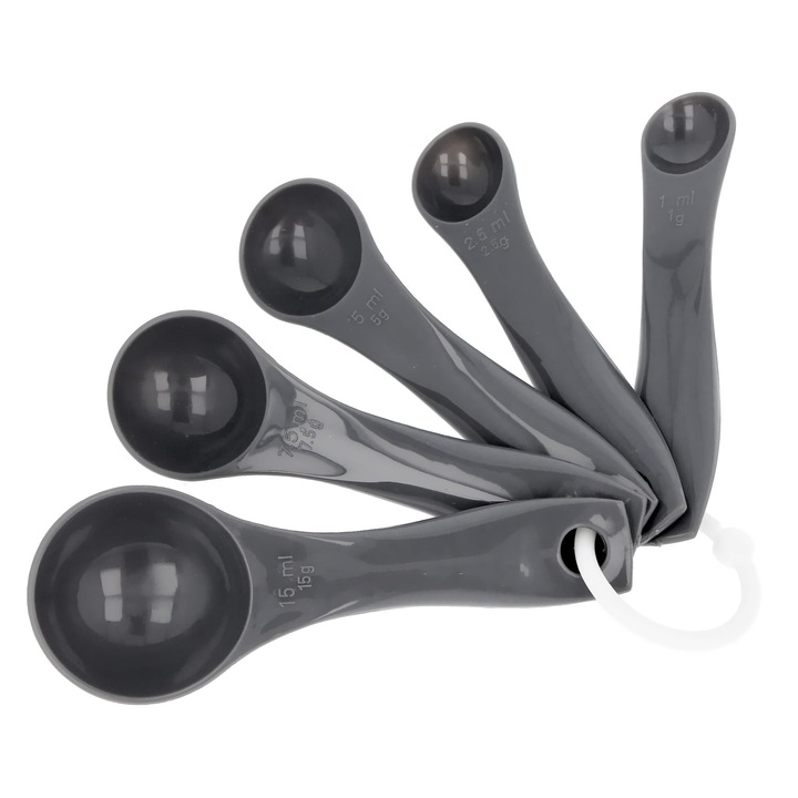 Set 5 linguri de masurat, Brunbeste, Plastic, Gri