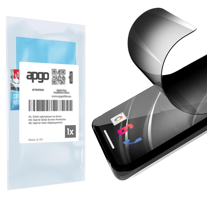 Apgo Privacy Hybrid for Doogee U9, 7H, Matte, Anti-Spy, tempered glass substitute, non-cracking