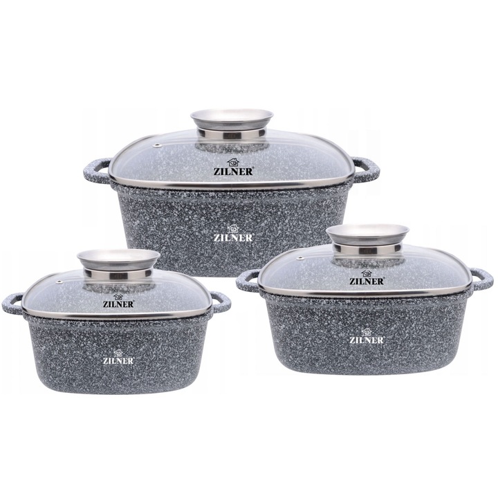 Set 3 oale, ZILNER, 2.8 / 4.4 / 6.5L, Gri