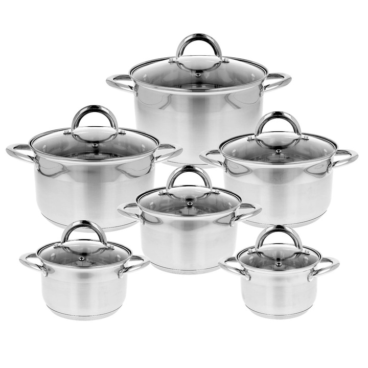 Set 6 oale cu capa BRUNBESTE, inox, argintiu