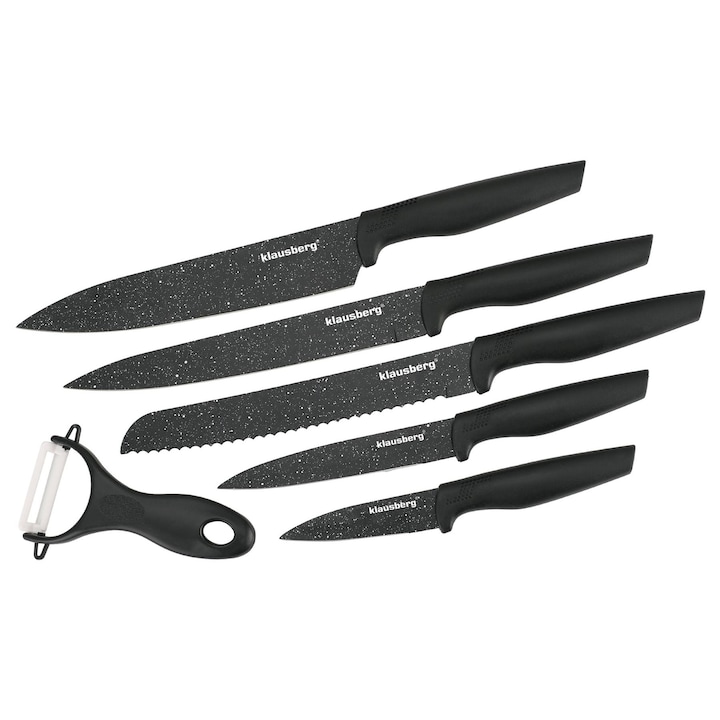 Set 6 cutite, Klausberg, Inox, Negru