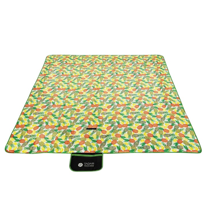 Водоустойчива постелка за пикник, Тадар, 200 х 200 см, Многоцветна