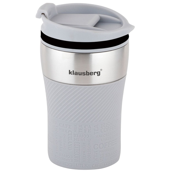Термос, Klausberg, 280 ml, Неръждаема стомана, Сиво/Сребристо