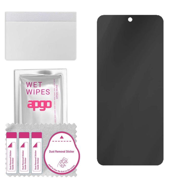 Folie Privacy Hybrid pentru Xiaomi Redmi Note 9S, 7H, mat, anti-spionaj, inlocuitor de sticla calita, fara crapaturi