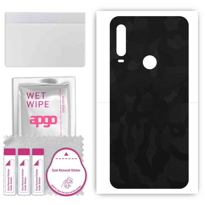 Alcatel 1SE (2020) устойчив на надраскване заден винилов филм черен камуфлаж