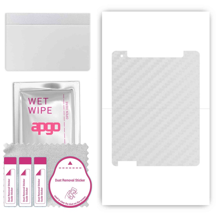 Folie protectoare spate, APGO, Vinil, pentru Apple iPad 4 Wi-Fi + Cellular, Transparent