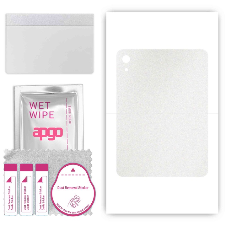 Folie protectie spate, APGO, pentru Apple iPad 2022, mata transparenta, rezistent la zgarieturi, set complet