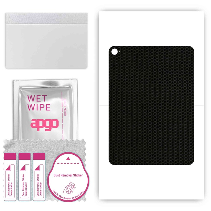 Folie protectie spate APGO pentru iPad mini 4, vinil rezistent la zgarieturi, textura Matricea, 7.9 inch