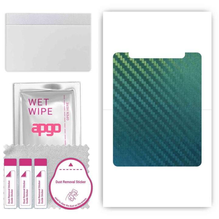 Folie protectoare spate, APGO, Vinil, pentru Apple iPad Wi-Fi + 3G, Carbon Chameleon