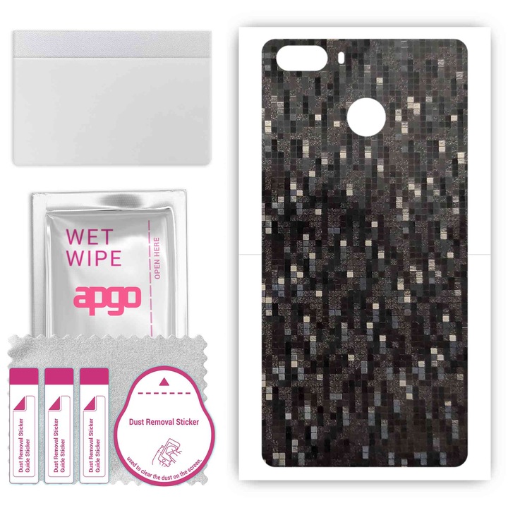 Съвместимо с въглеродно черни пиксели Cubot H3, устойчиво на надраскване задно винилово фолио