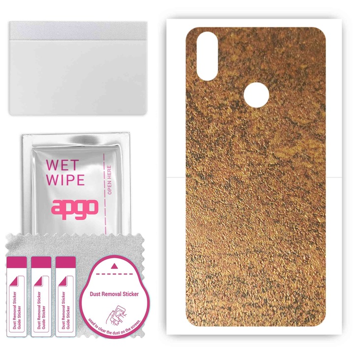 Folie de vinil pentru spate compatibil cu Cubot J3 Pro, rezistent la zgarieturi, Cupru ruginit