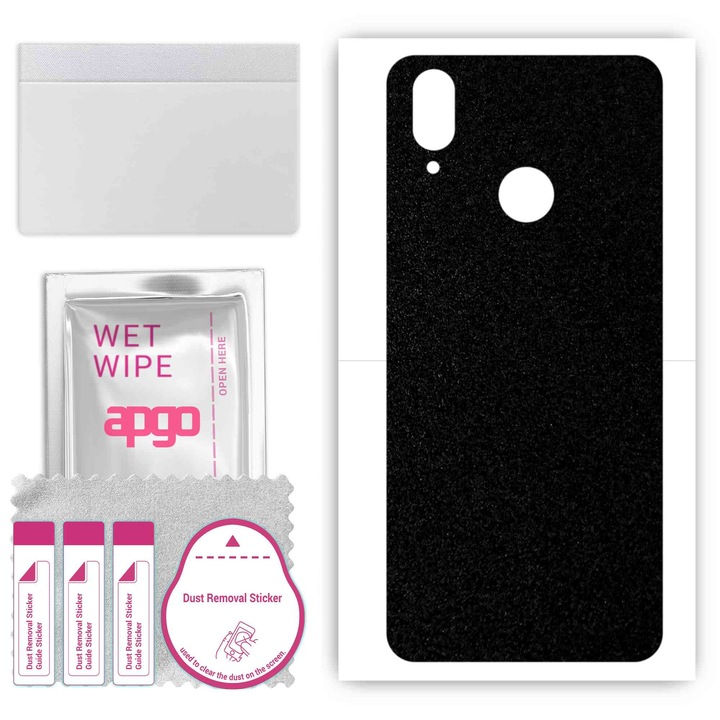 Задно винилово фолио, съвместимо с Cubot J7, устойчиво на надраскване, матово черно