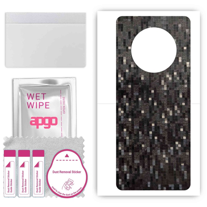 Съвместимо с въглеродно черни пиксели Cubot Max 3, устойчиво на надраскване задно винилово фолио