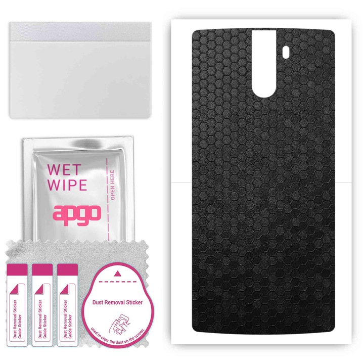 Съвместим Doogee BL1200 Устойчив на надраскване заден винилов филм Honeycomb черен