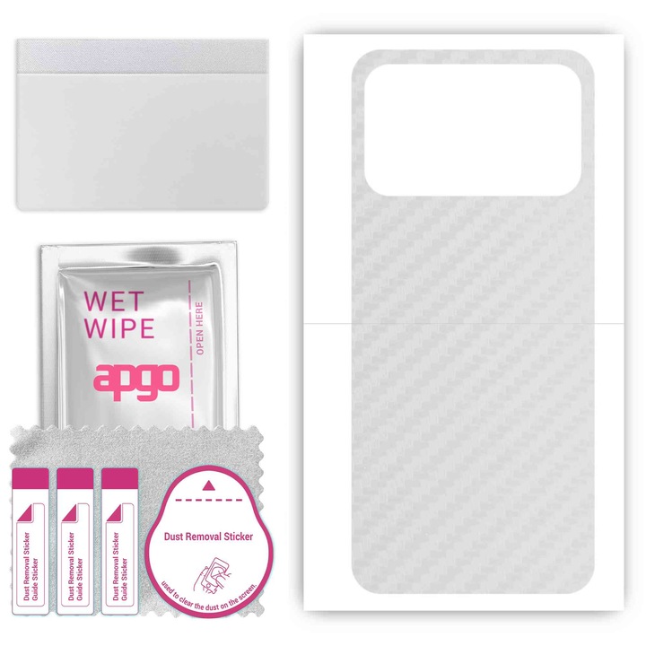 Задно винилово фолио, съвместимо с Doogee N40 Pro, устойчиво на надраскване, прозрачен карбон