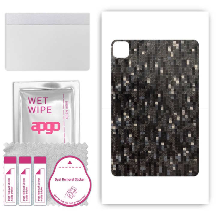 Съвместим с карбоново черен пиксел Doogee T10 Устойчив на надраскване заден винилов филм