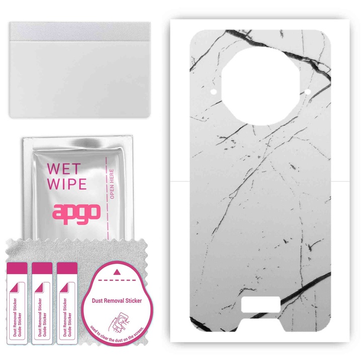 Doogee V10 съвместим Устойчив на надраскване заден винилов филм Бял мрамор