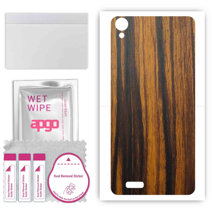 Винилово фолио за гръб, съвместимо с Doogee X100, устойчиво на надраскване, Tigerwood