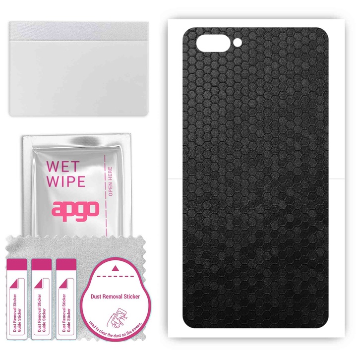Съвместим с Doogee X20L Anti-Scratch Vinyl Back Film Honeycomb Black