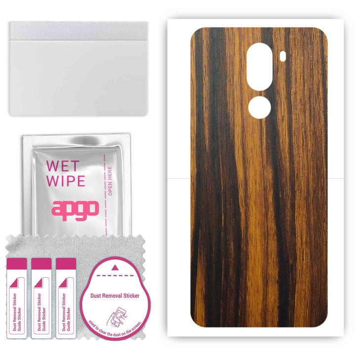 Doogee X60L Устойчиво на надраскване Tigerwood съвместимо задно винилово фолио