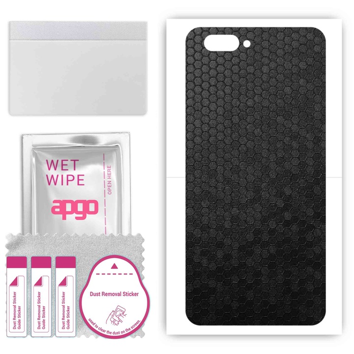 Doogee Y7 Plus съвместим, устойчив на надраскване заден винилов филм Honeycomb черен